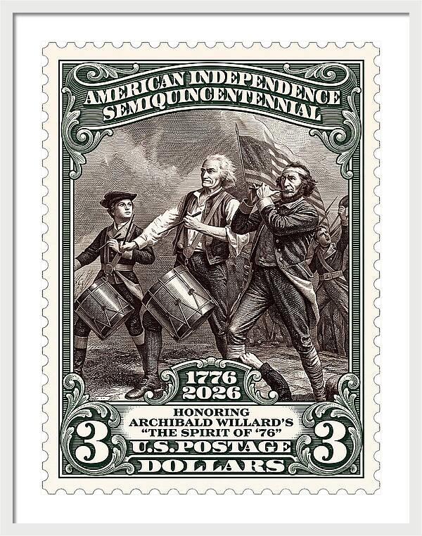 Spirit of '76 Stamp $3 2 - Framed Print