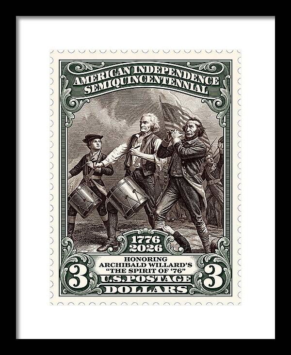 Spirit of '76 Stamp $3 2 - Framed Print