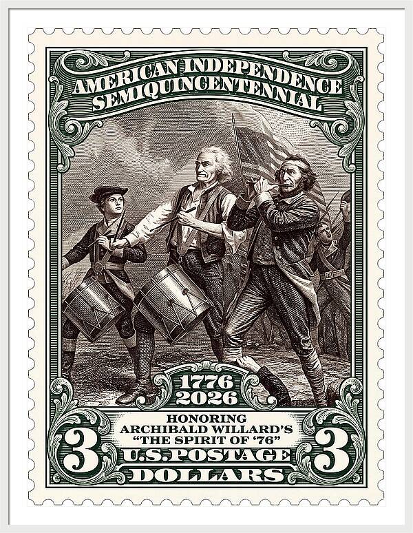 Spirit of '76 Stamp $3 2 - Framed Print