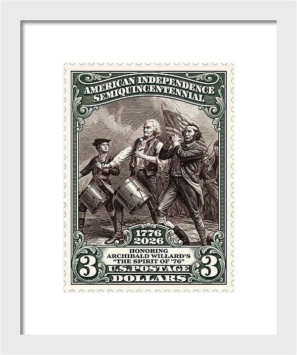Spirit of '76 Stamp $3 2 - Framed Print