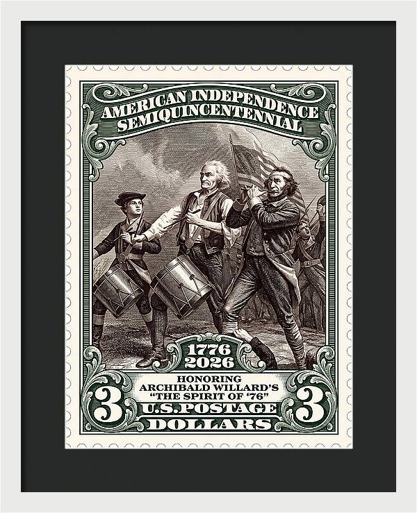 Spirit of '76 Stamp $3 2 - Framed Print