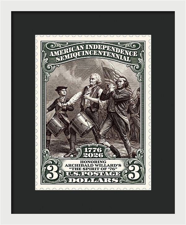 Spirit of '76 Stamp $3 2 - Framed Print