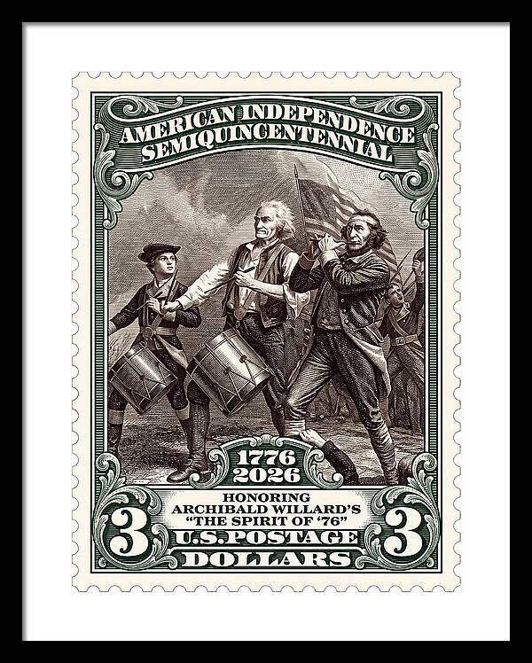 Spirit of '76 Stamp $3 2 - Framed Print