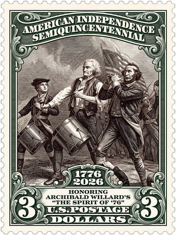 Spirit of '76 Stamp $3 2 - Art Print