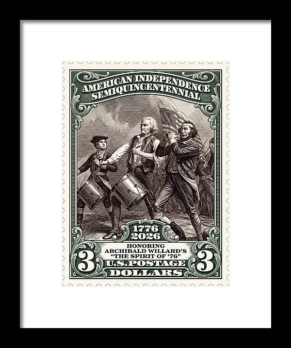 Spirit of '76 Stamp $3 2 - Framed Print