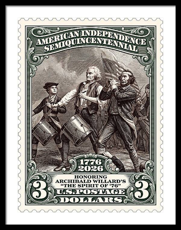 Spirit of '76 Stamp $3 2 - Framed Print