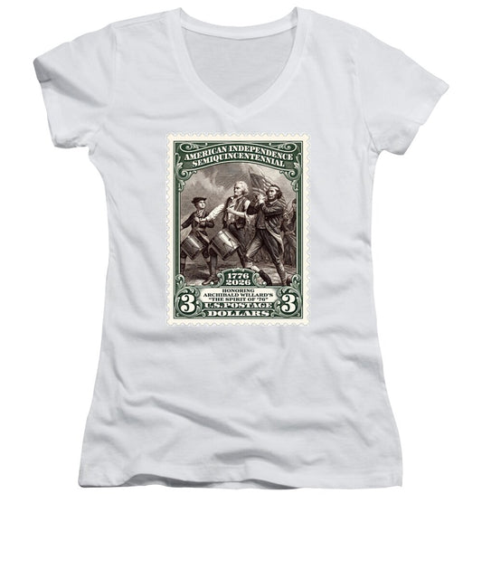 Spirit of '76 Stamp $3 2 - Women's V-Neck