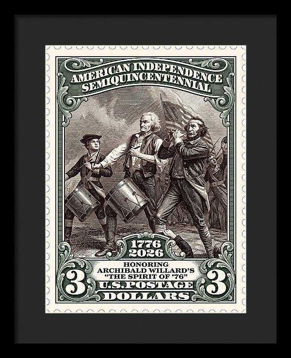 Spirit of '76 Stamp $3 2 - Framed Print