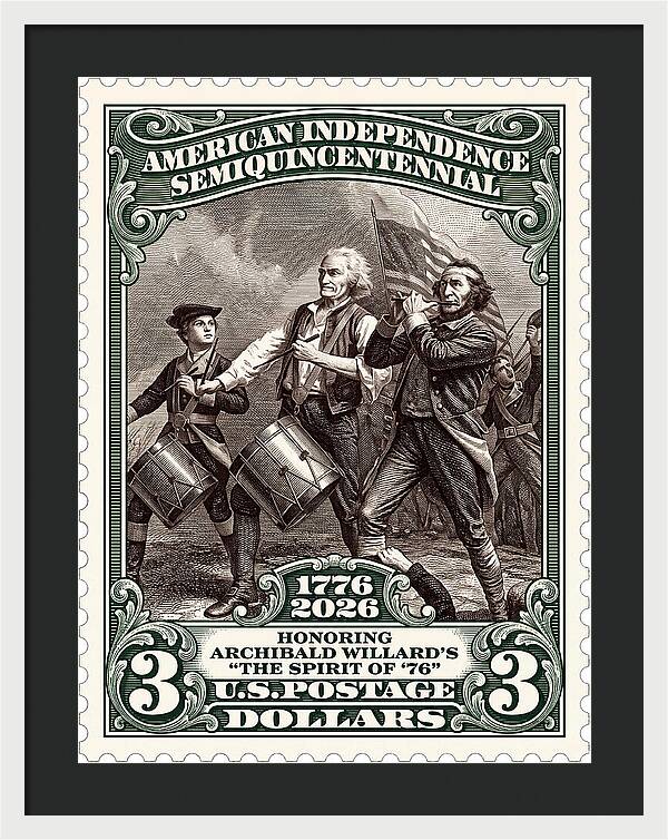 Spirit of '76 Stamp $3 2 - Framed Print