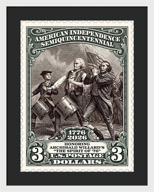 Spirit of '76 Stamp $3 2 - Framed Print
