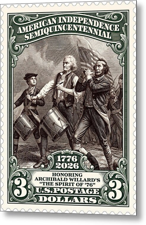 Spirit of '76 Stamp $3 2 - Metal Print