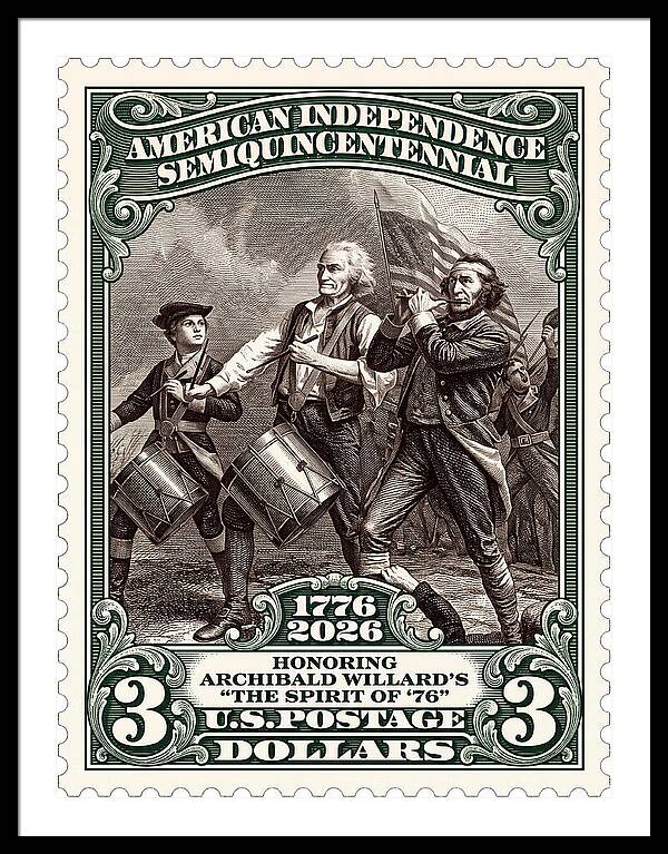 Spirit of '76 Stamp $3 2 - Framed Print