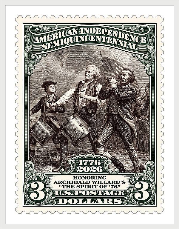 Spirit of '76 Stamp $3 2 - Framed Print