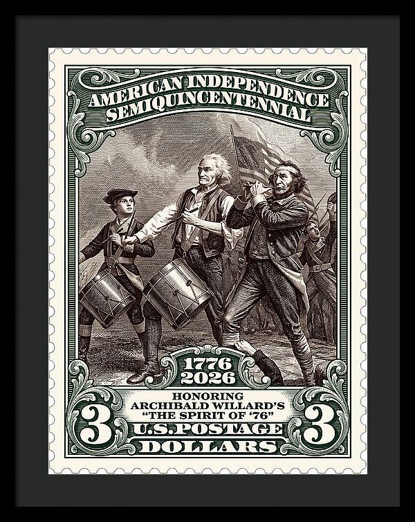 Spirit of '76 Stamp $3 2 - Framed Print
