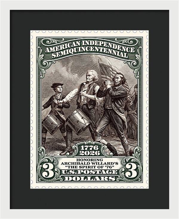 Spirit of '76 Stamp $3 2 - Framed Print