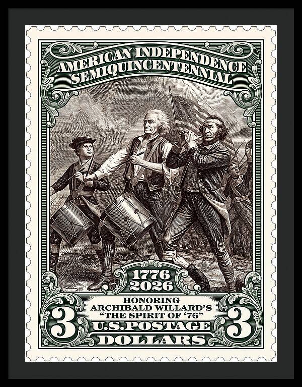 Spirit of '76 Stamp $3 2 - Framed Print