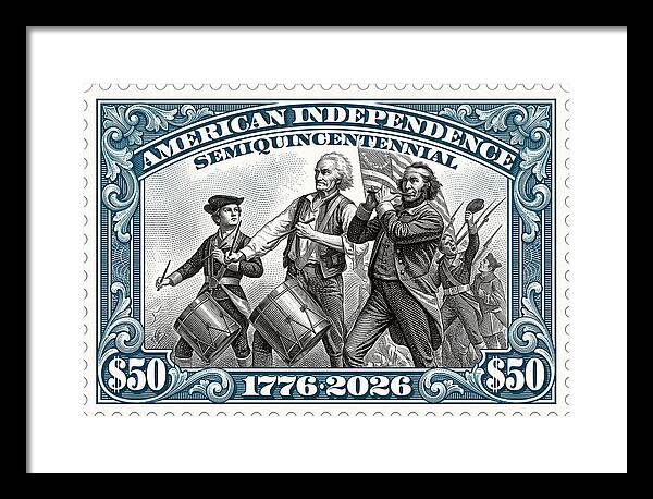 Spirit of '76 Stamp $50 - Framed Print