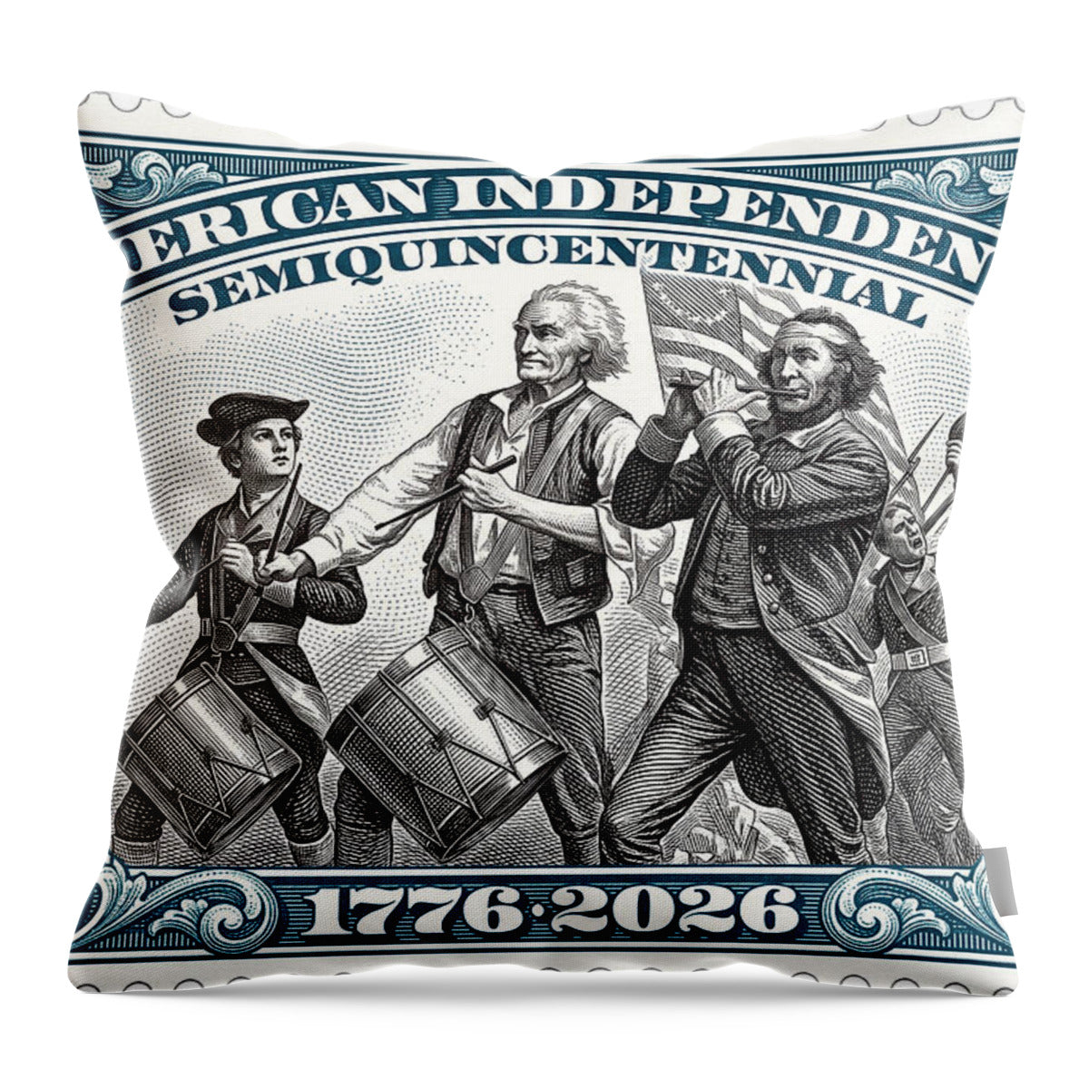 Spirit of '76 Stamp $50 - Throw Pillow