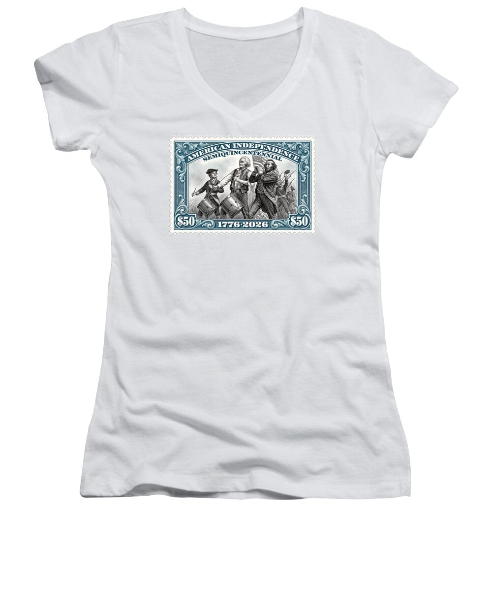 Spirit of '76 Stamp $50 - Women's V-Neck