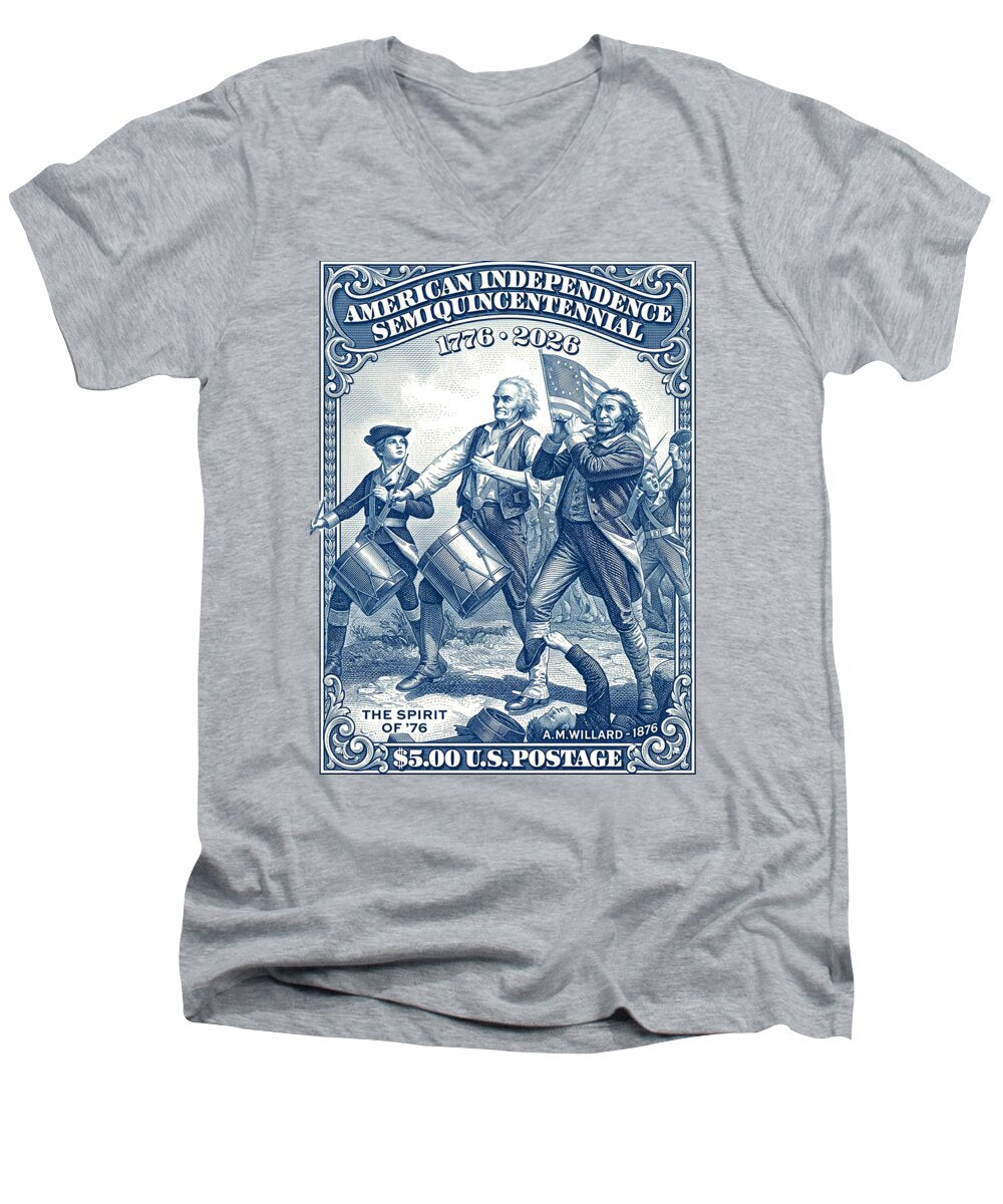 Spirit of '76 Stamp - Men's V-Neck T-Shirt