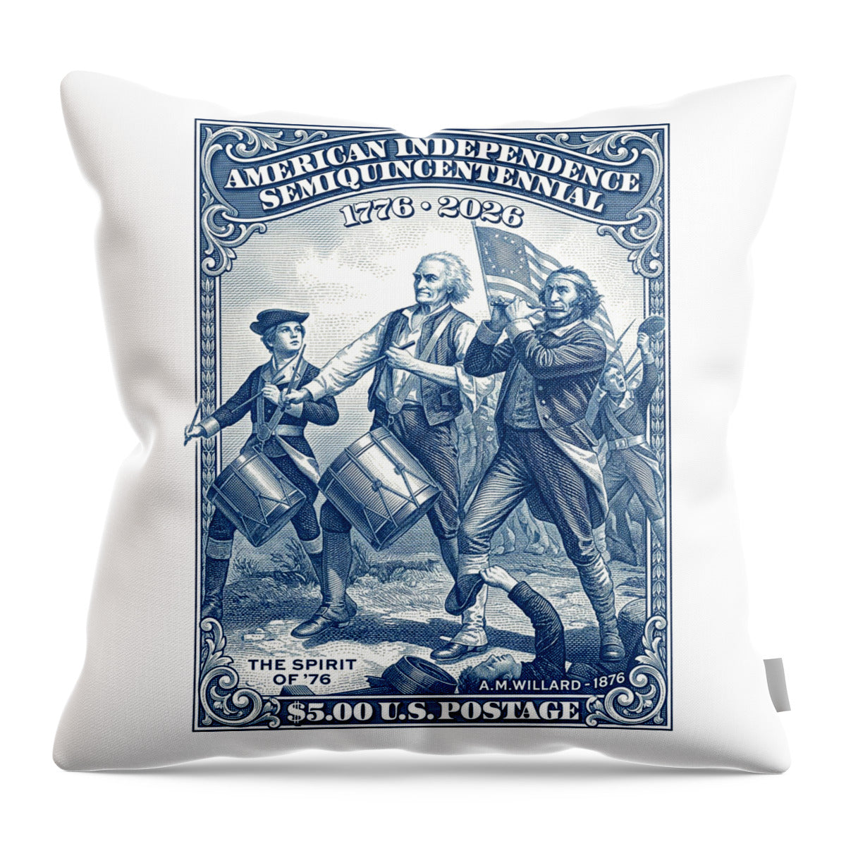 Spirit of '76 Stamp - Throw Pillow