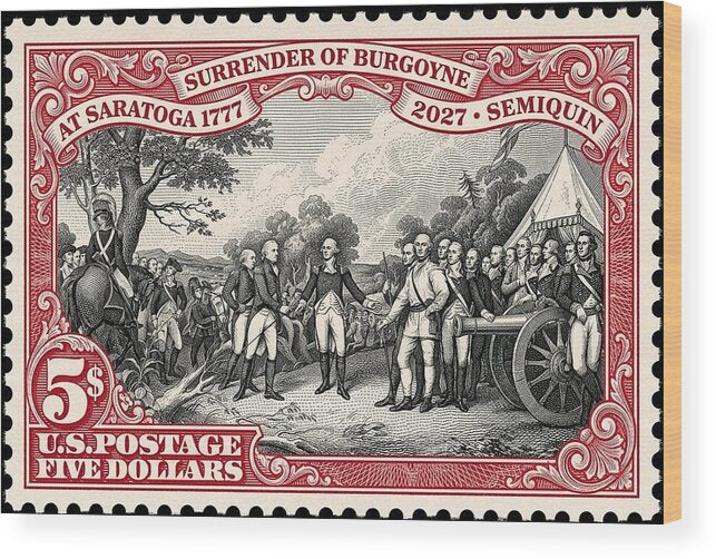 Surrender at Saratoga $5 - Wood Print