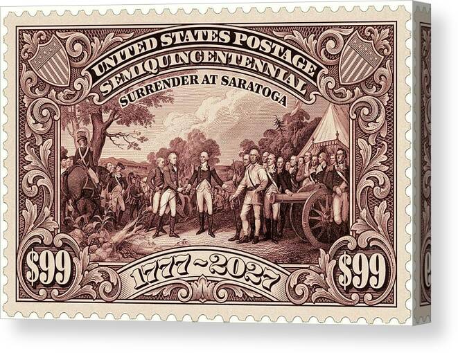 Surrender at Saratoga $99 Stamp - Canvas Print