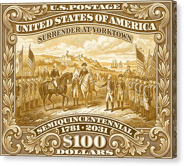 Surrender at Yorktown $100 - Canvas Print