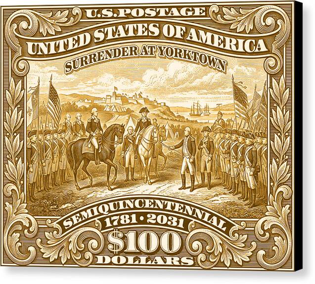 Surrender at Yorktown $100 - Canvas Print