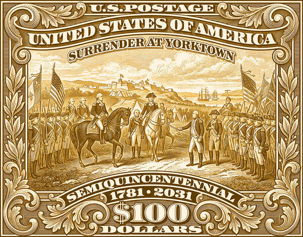 Surrender at Yorktown $100 - Art Print