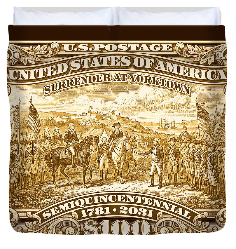 Surrender at Yorktown $100 - Duvet Cover