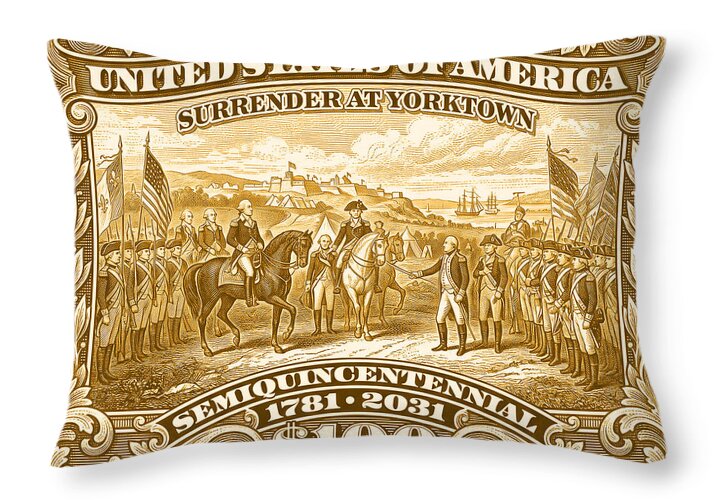 Surrender at Yorktown $100 - Throw Pillow