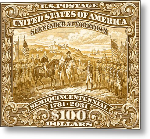 Surrender at Yorktown $100 - Metal Print