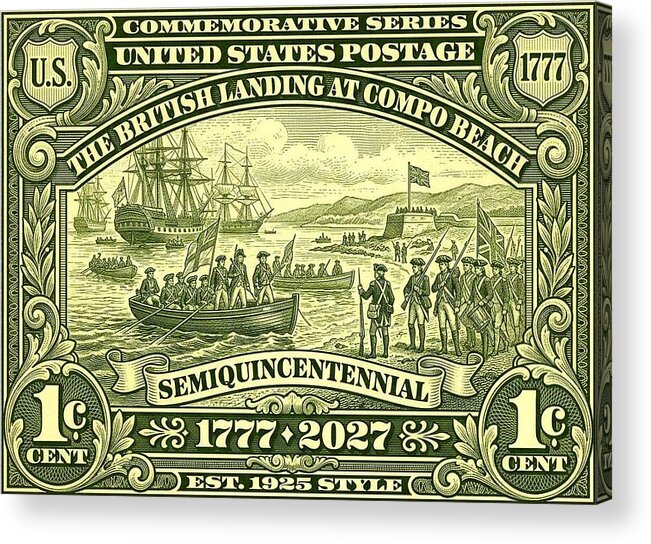 The British Landing at Compo 1c - Acrylic Print