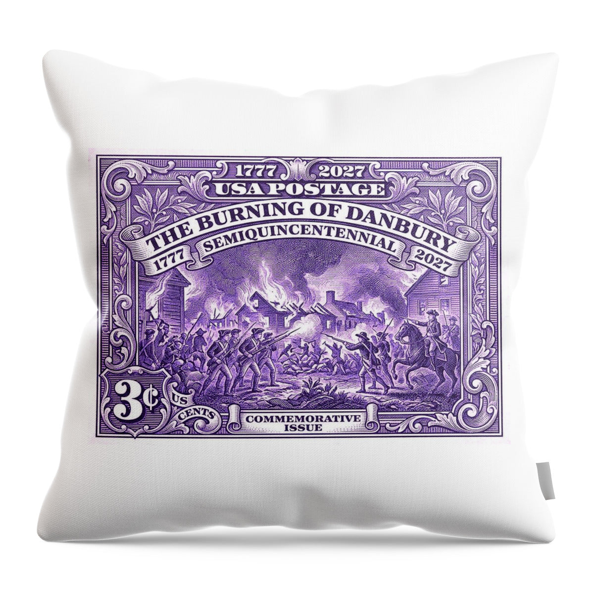 The Burning of Danbury 3c - Throw Pillow
