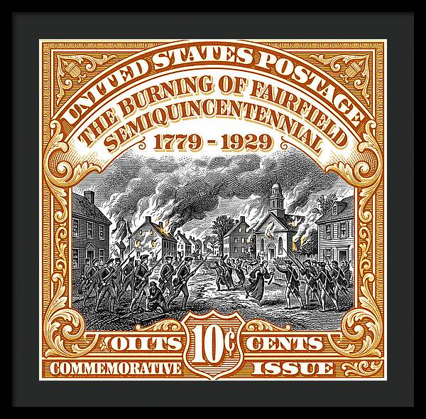 Burning of Fairfield 10c 2 - Framed Print