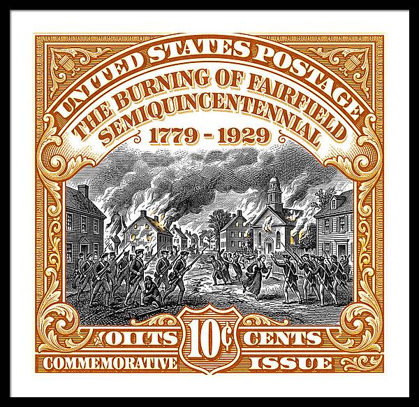 Burning of Fairfield 10c 2 - Framed Print