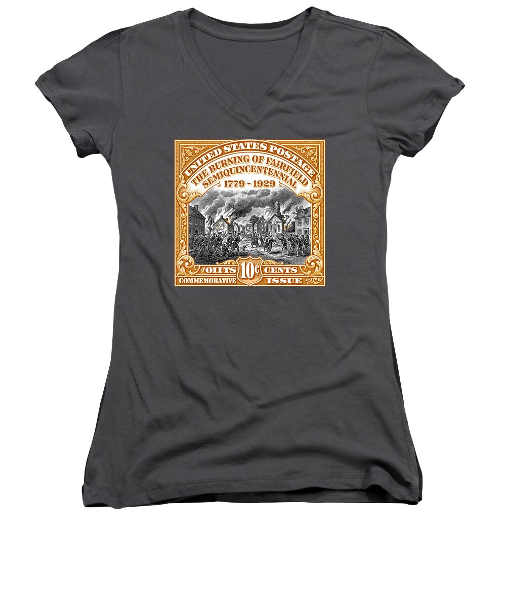 Burning of Fairfield 10c 2 - Women's V-Neck