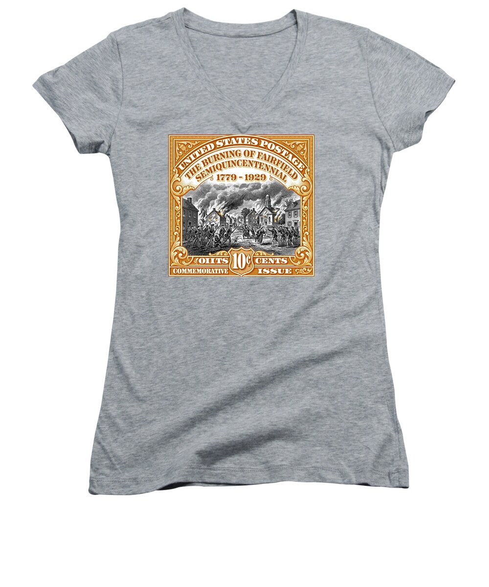 Burning of Fairfield 10c 2 - Women's V-Neck