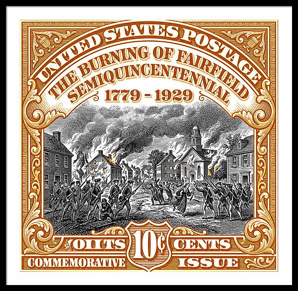 Burning of Fairfield 10c 2 - Framed Print