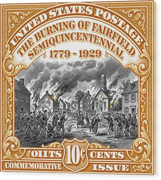 Burning of Fairfield 10c 2 - Wood Print