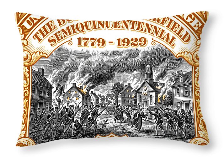 Burning of Fairfield 10c 2 - Throw Pillow