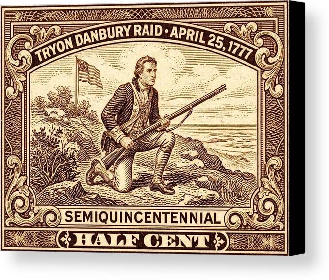 Tryon Danbury Raid 1/2c - Canvas Print