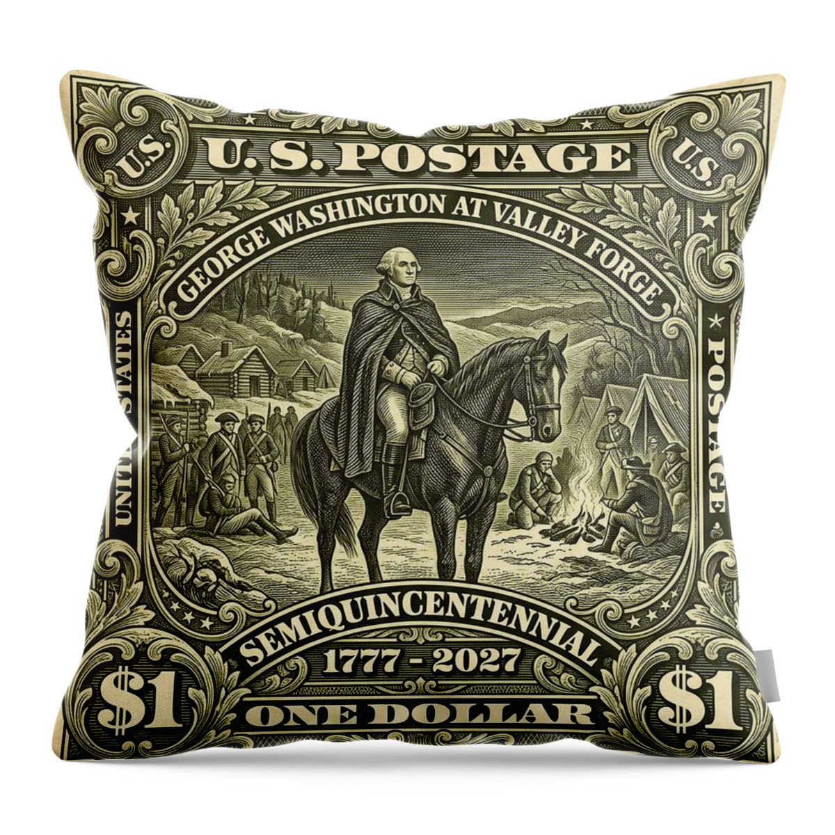 Valley Forge $1 - Throw Pillow