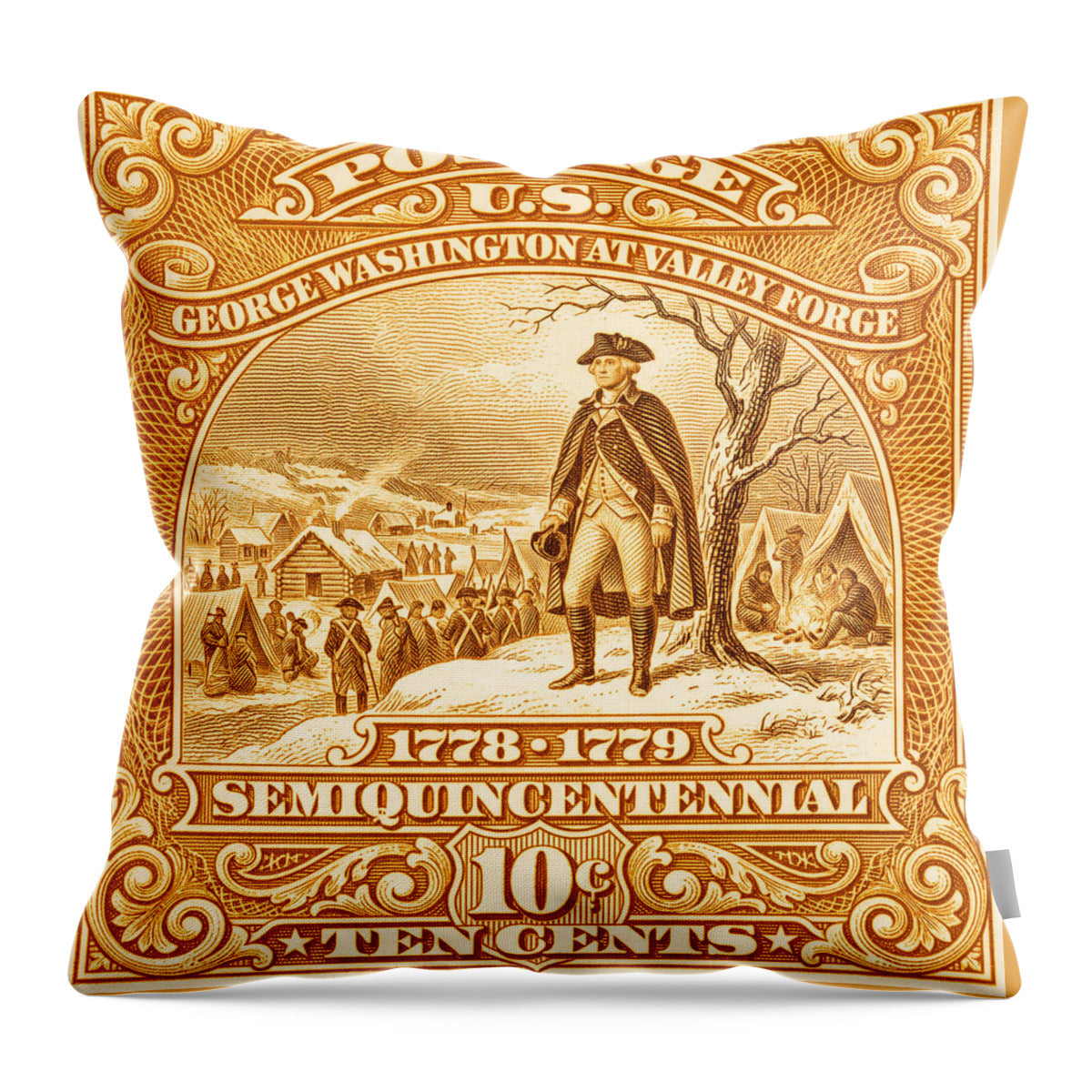 Valley Forge 10c 2 - Throw Pillow