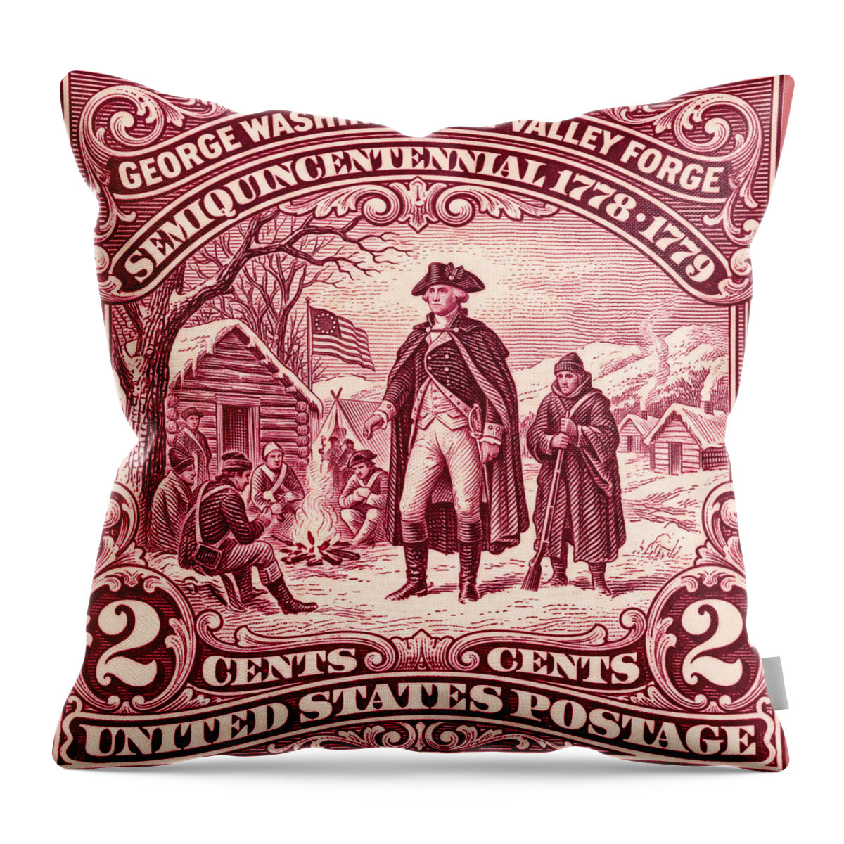 Valley Forge 2c - Throw Pillow