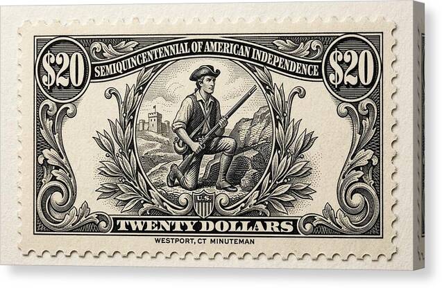 Westport Minuteman $20 - Canvas Print