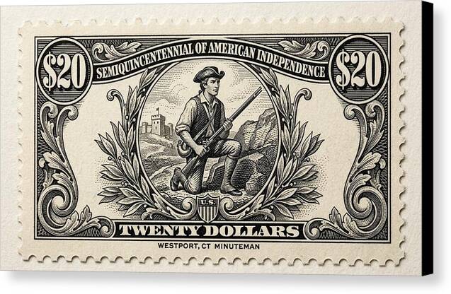 Westport Minuteman $20 - Canvas Print