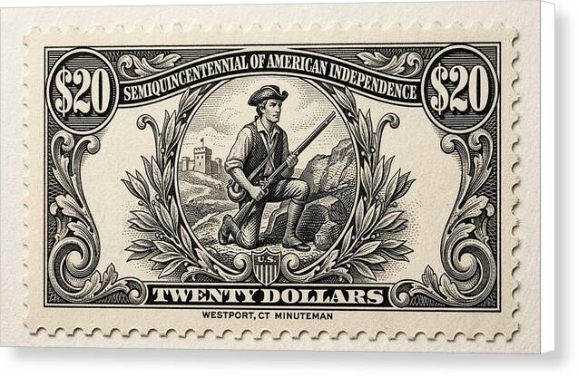 Westport Minuteman $20 - Canvas Print