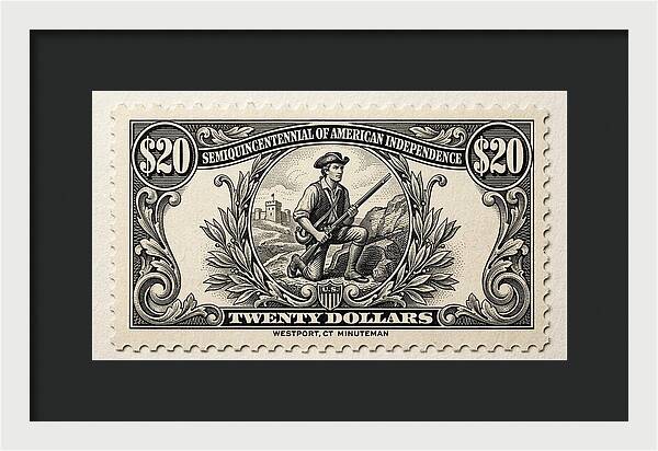 Westport Minuteman $20 - Framed Print